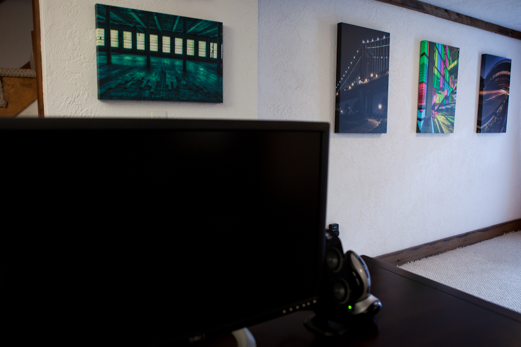 APC-05 Gallery wraps from Artistic Photo Canvas adorn the walls of photographer Brian Matiash's office