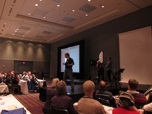 Joe McNally lectures on Small Flash Basics at Photoshop World in Orlando, March 2011